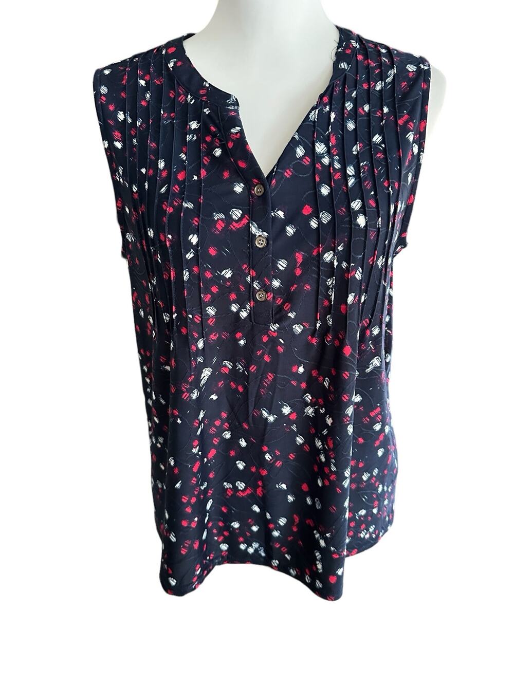 Napa Valley Blue Pink White Petite Medium Sleeveless